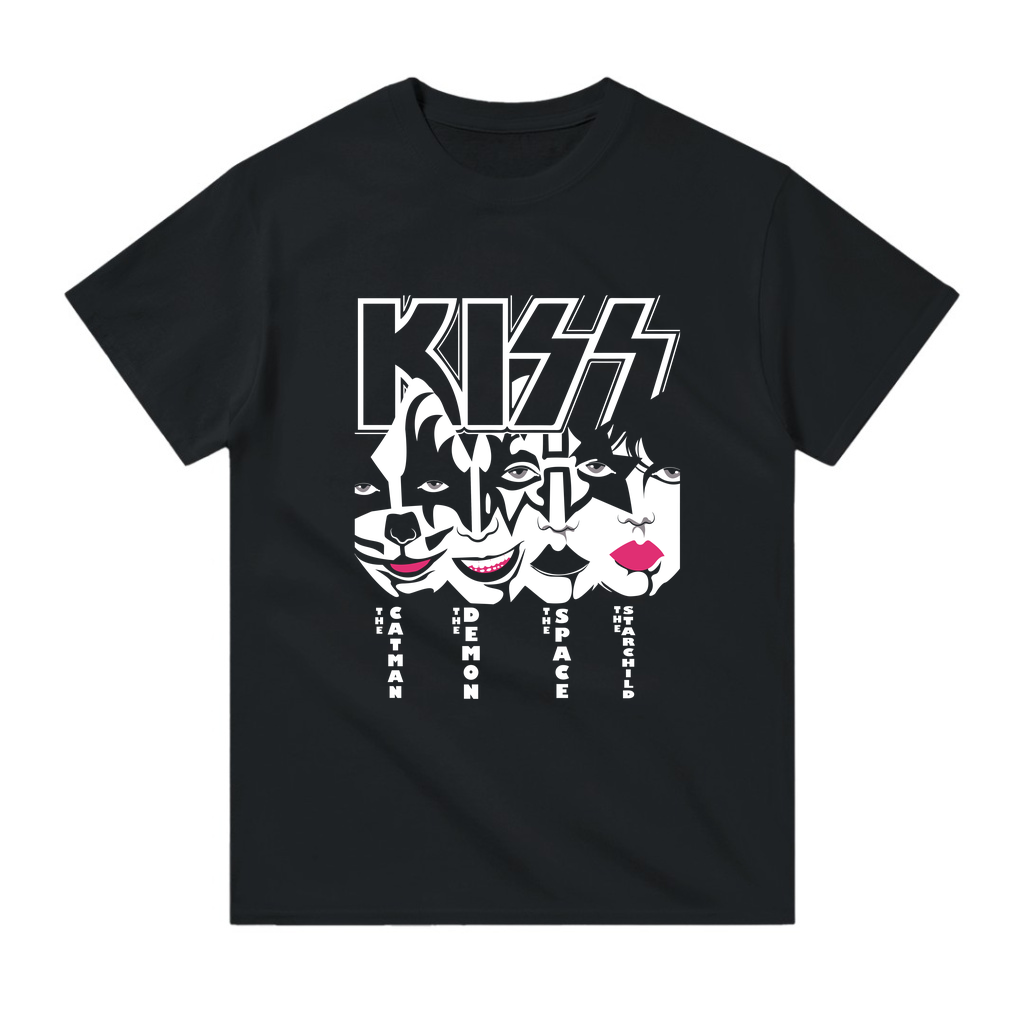 Müzik Bandı İkonik Yazı Baskılı Erkek Tişört