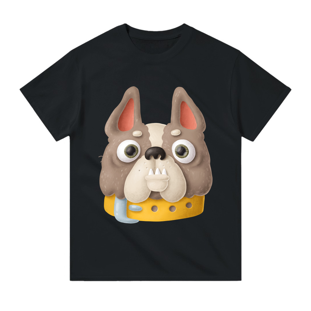 Sarı Tasmalı Bulldog Severler Baskılı Çocuk Tişört