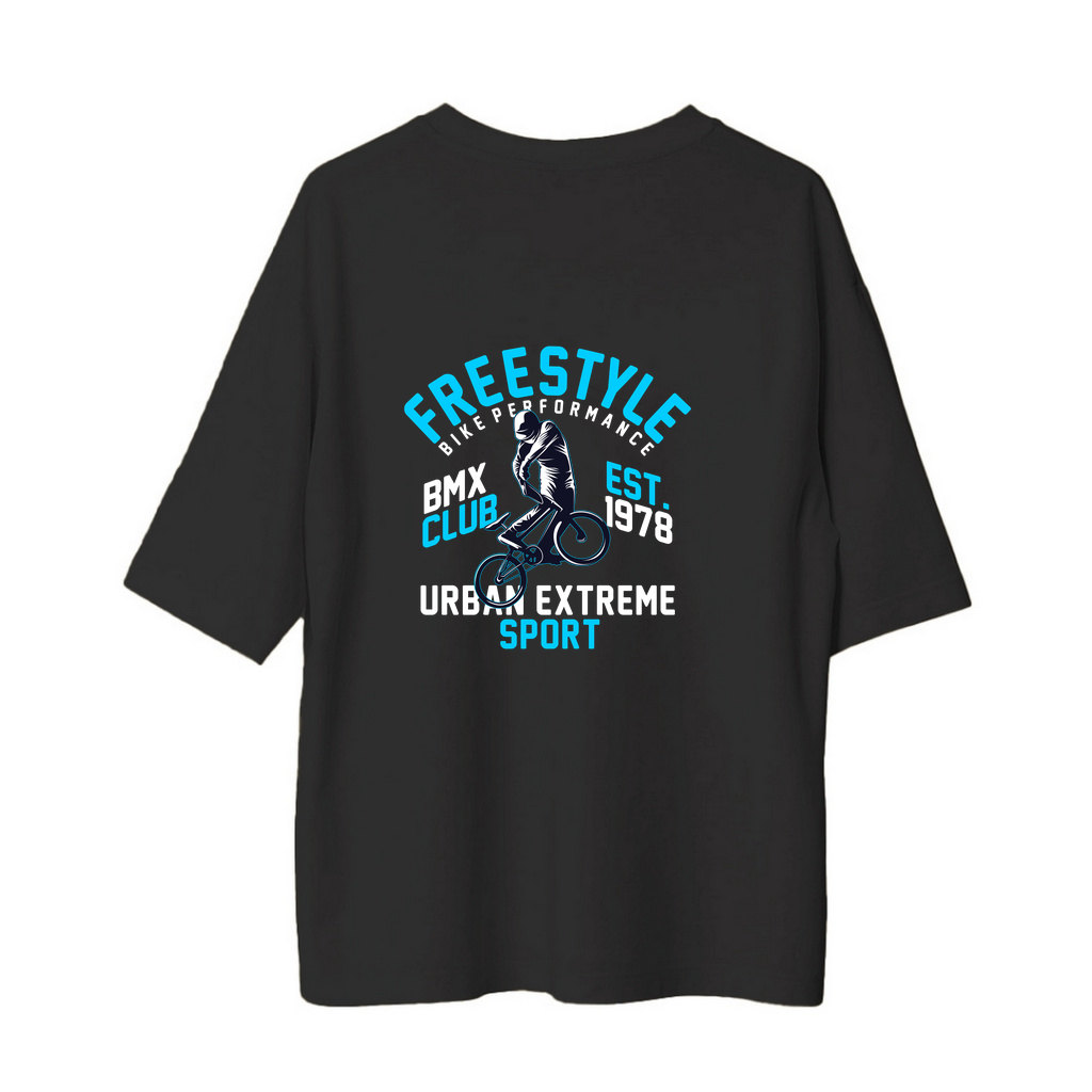Freestyle BMX Performans Klüpü Est 1978 Baskılı Kadın Oversize Tişört