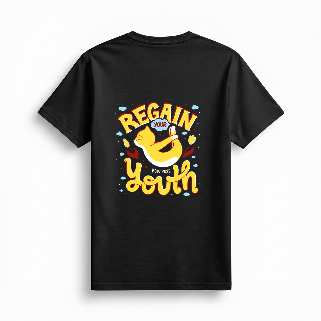 Yay Pozu Gençlik Retro Tasarımı Baskılı Kadın Tişört