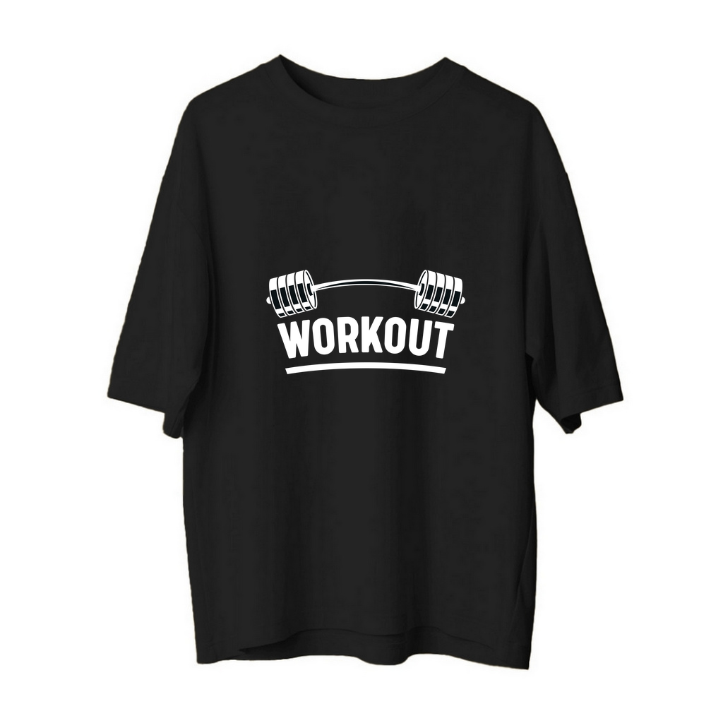 Antrenman Spor Enerjisi Baskılı Kadın Oversize Tişört